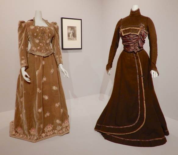 1.(L-R)Félix,dinner dress 1889; France, day suit 1900
