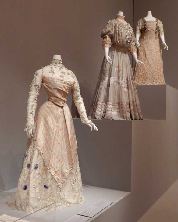 2.(L-R) Callot Souers, afternoon dress 1900; Callot Soeurs, afternoon dress 1905; Callot Soeurs, evening dress 1910